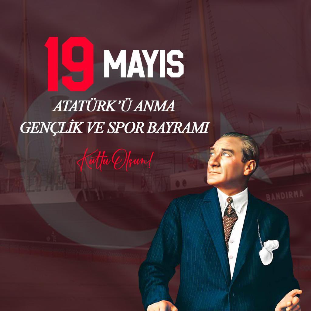 Mustafa Kemal Atatürk’ün, bağımsızlık mücadelemiz olan Kurtuluş Savaşı’nı başlatmak üzere Samsun’a çıkışının yıl dönümünde; Ulu önderimizi ve şehitlerimizi saygı ve rahmetle anıyor, tüm milletimizin ve gençlerimizin 19 Mayıs Atatürk’ü Anma, Gençlik ve Spor Bayramı’nı kutluyorum.