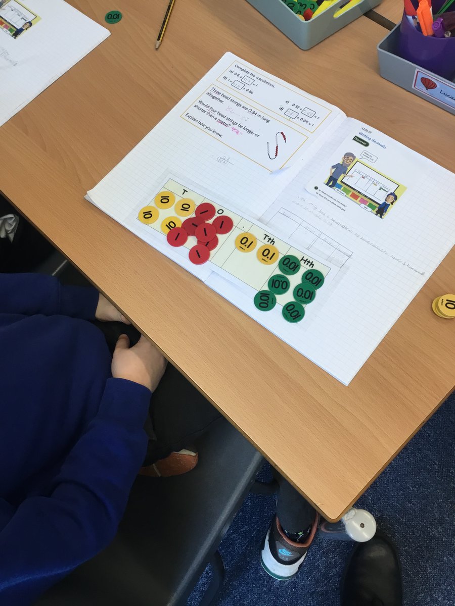 MPPS_Wirral's tweet photo. Year 4 have been writing decimals and using place value grids and counters to help them with their understanding. #MPPSYear4 #MPPSMaths https://t.co/drZ3caeMEr