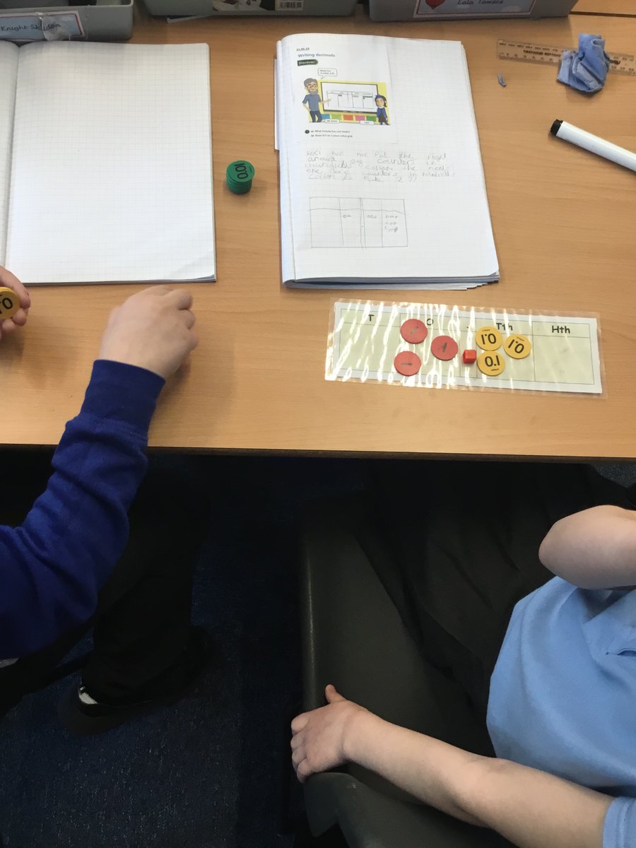 MPPS_Wirral's tweet photo. Year 4 have been writing decimals and using place value grids and counters to help them with their understanding. #MPPSYear4 #MPPSMaths https://t.co/drZ3caeMEr