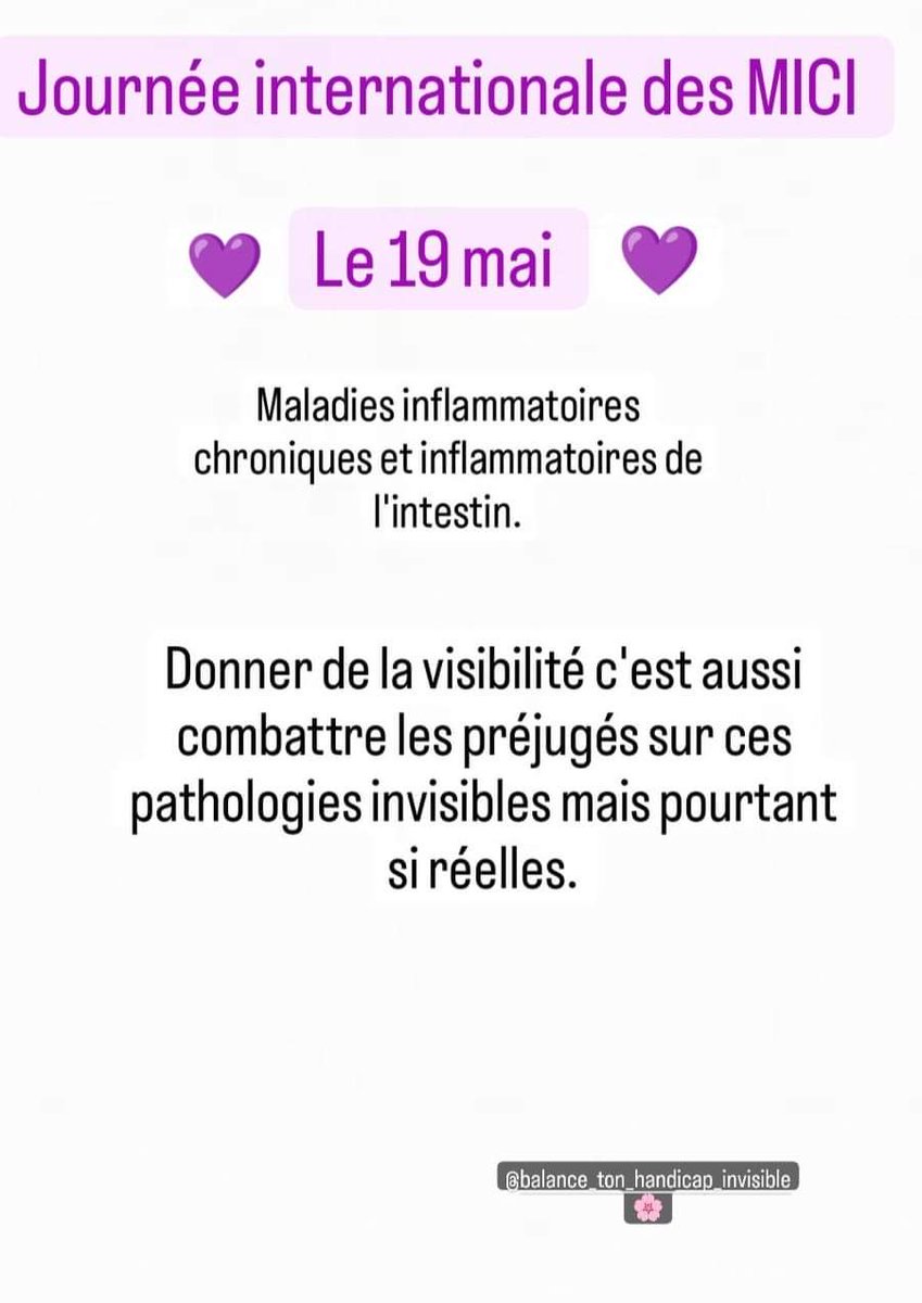 Journée internationale des #MICI 💜
 #maladieinvisible #rch