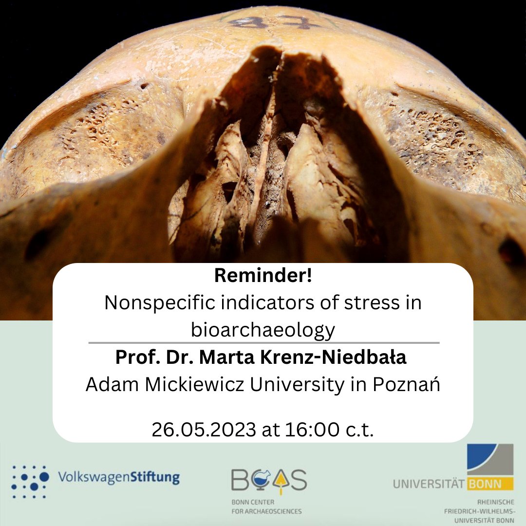 BoCAS_news's tweet photo. Next week #DebatesinArchaeosciences will tackle non specific stress indicators in bioarchaeology. Tune in to hear all about it with Marta Krenz-Niedbała. For those not in Bonn a Zoom link is available on request. https://t.co/FrLtwJhn6l
