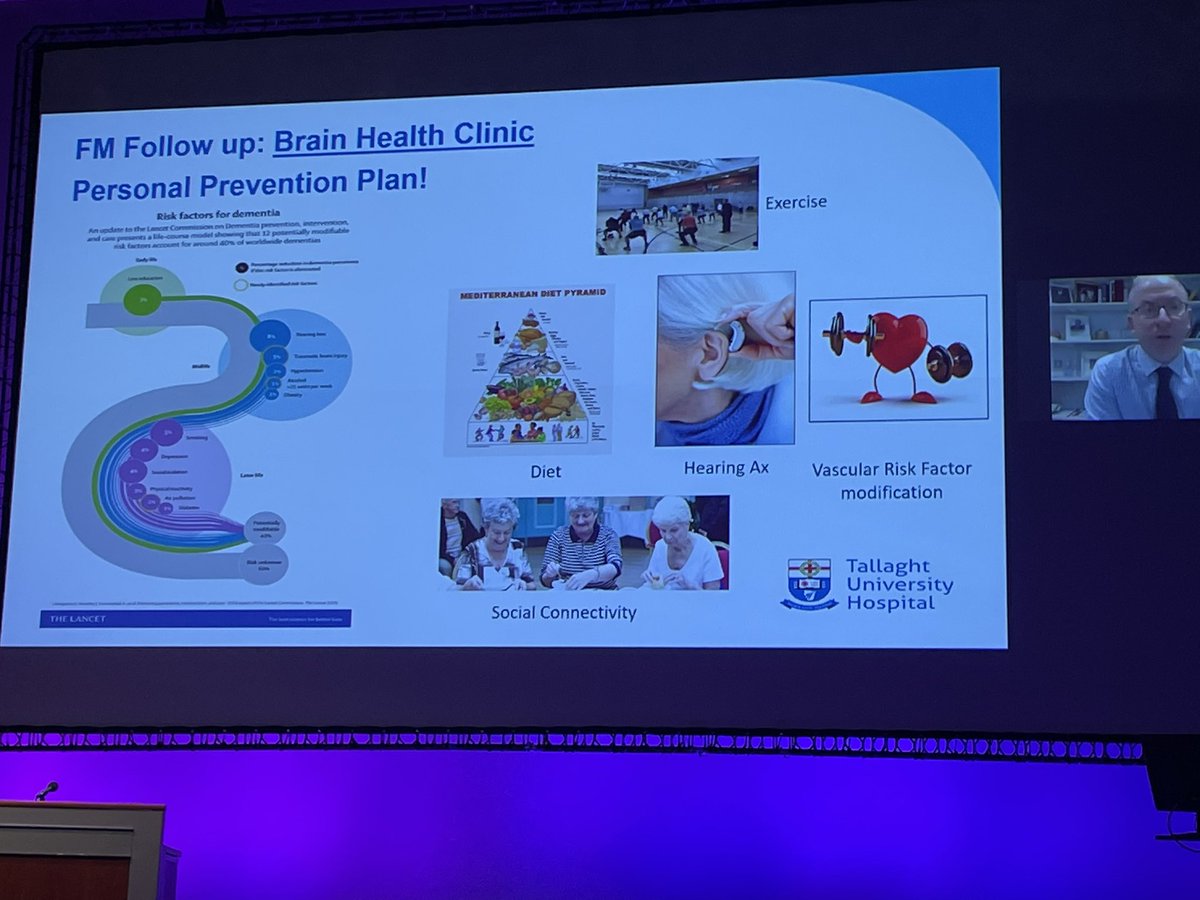 How are we going to optimise brain health why we wait for disease modifying therapies? ~40% modifiable risk factors like diet, exercise, hearing, and vascular risk factors. We are hearing about ANP led Brain Health Clinics for mild cognitive impairment #BGSconf