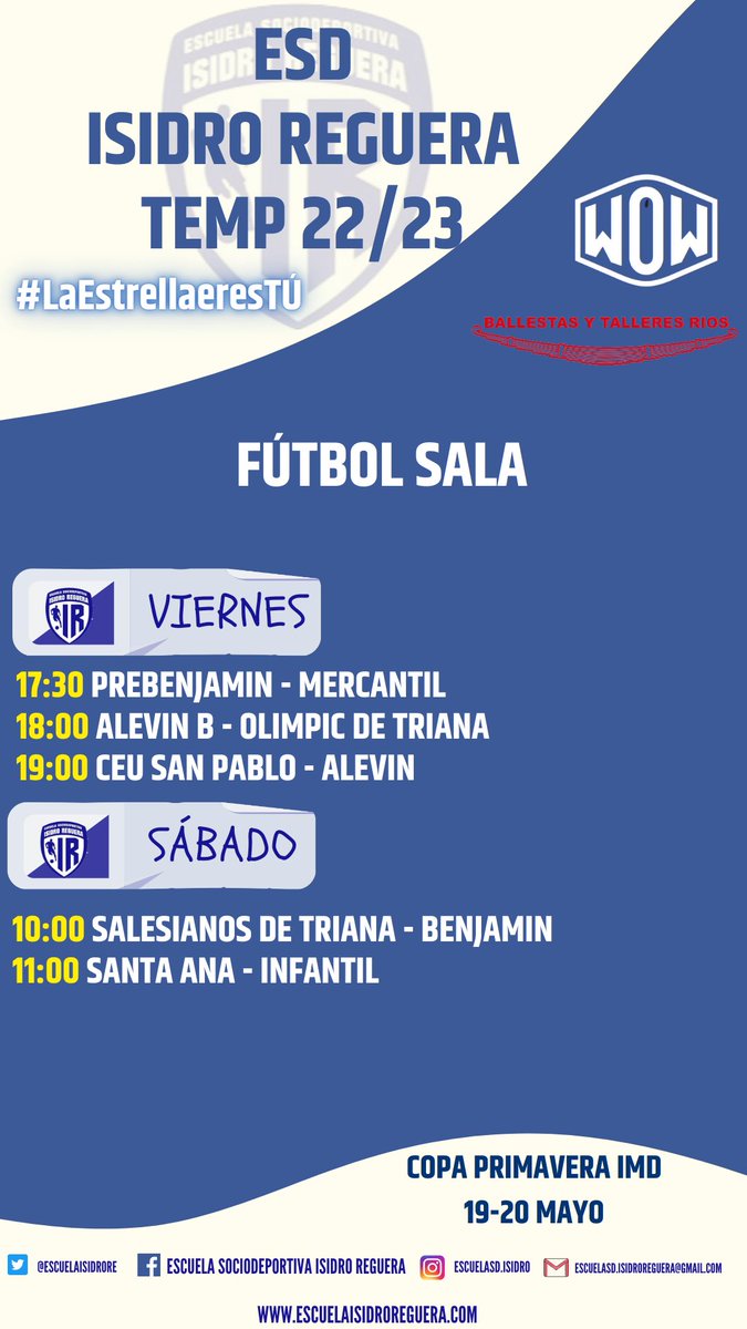Se avecina algo 𝐌á𝐠𝐢𝐜𝐨 este fin de semana con el evento final de <a href="/edleague/">EnglishDefenseLeague</a> 

Desde la ESD Isidro Reguera queremos darle la enhorabuena por estos 10 años llenos de deportividad, valores y mucha diversión.

También, seguimos de lleno en la Copa Primavera IMD de fútbol sala.
💙