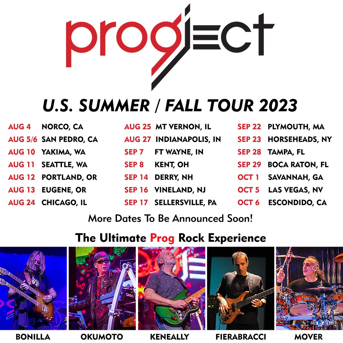 Very happy to announce the Summer/Fall Tour for 2023, with an exciting lineup! Read all about it on progject.com/news/2023/05/t… #progrock <a href="/MikeKeneally/">Mike Keneally</a> <a href="/RyoOkumoto/">Ryo Okumoto</a>