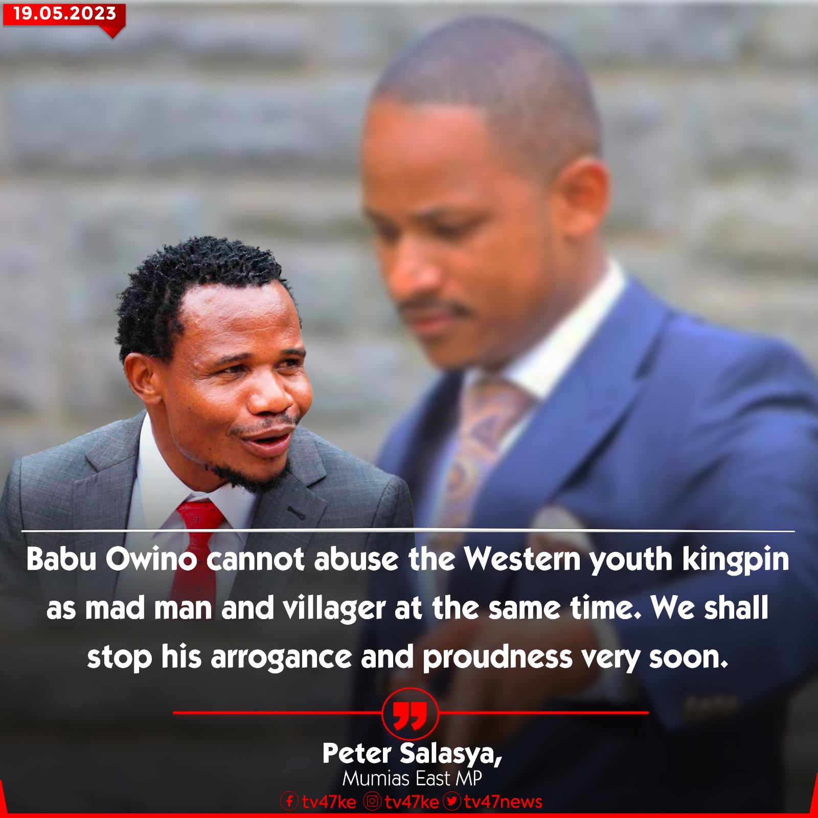 TV47 on X: ““Babu Owino cannot abuse me, the Western youth kingpin