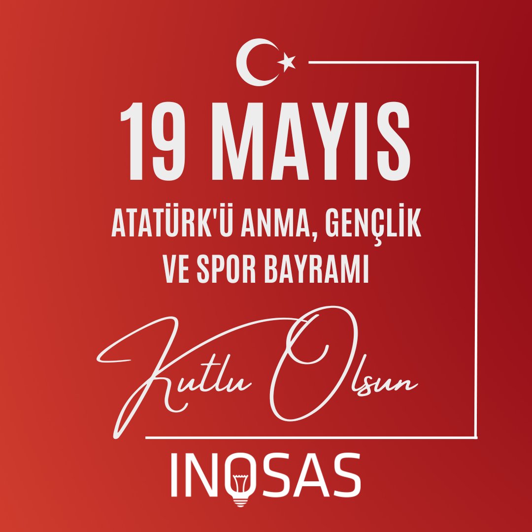 InosasIT's tweet photo. 19 Mayıs Atatürk’ü Anma, Gençlik ve Spor Bayramımız kutlu olsun.
Geleceğimizin teminatı gençlerimize başarılar diliyoruz.

#19mayıs #atatürk #inosas https://t.co/VosmfZ8nCo
