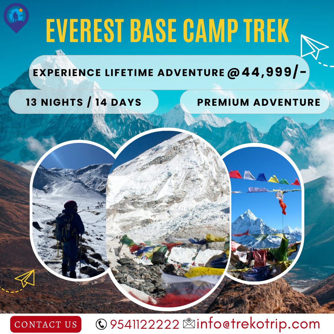 trekotrip's tweet photo. Discover the thrill of #SarpassTrek, #HamptaPassTrek, and #EverestBaseCampTrek with #Trekotrip. ⛰️✨

#AdventureAwaits #NatureExploration #MountainChallenge

Book now and unleash your inner wanderer! 
Contact: +919541122222

#Trekking #ExploreMore #MountainLover https://t.co/vM8BFmIksi