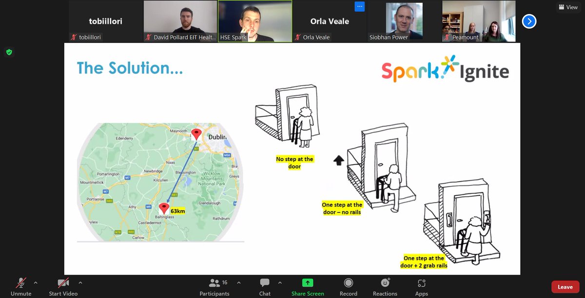 🚀SPARK IGNITE 🚀 Our fourth pitcher today is the team at @Peamount_Health and their project 'Rehab at your front Door.' ! A solution using equipment to provide better rehab care to patients at their homes! #SparkIgnite2023