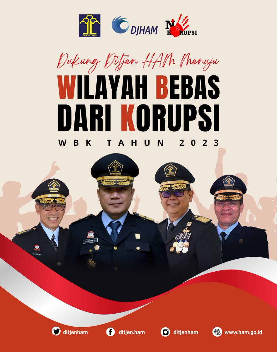ditjenham's tweet photo. Dukung Ditjen HAM Menuju Wilayah Bebas Dari Korupsi (WBK) Tahun 2023. Ditjen HAM PASTI WBK!

#DitjenHAM
#KumhamPASTI https://t.co/OPc0XLWIZK