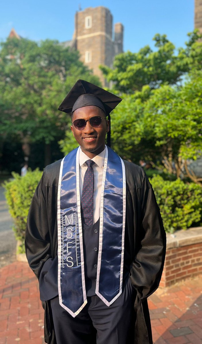 Overjoyed today! @TEACH4UG’s very own first #Alumni @RuharoM graduated from @Georgetown with a masters in #ForeignService and a concentration in #globalfinance. Moses left his placement school in 2019  with electricity, a feeding program for children & a dormitory for girls!