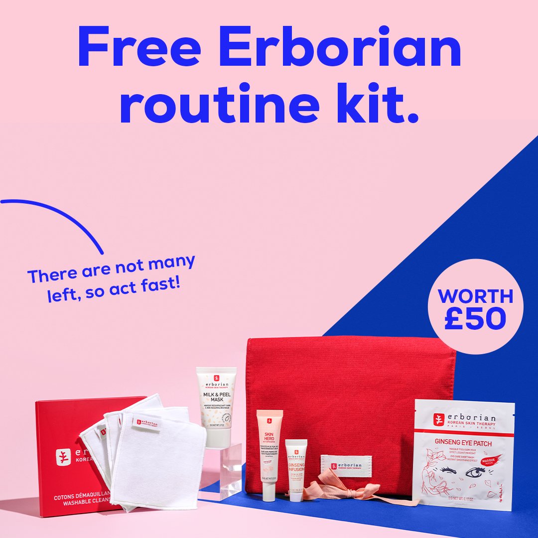 Spend £20 on bloomandblossom.com and get a FREE skincare routine kit from Erborian 🙌 Just remember to add the Erborian routine kit to your basket by clicking the top blue bar then 'add to basket'. We don't have many left, so be quick!