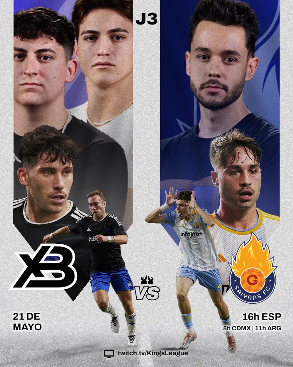.<a href="/xBuyer_Team/">xBuyer Team</a> 🆚 <a href="/Saiyans_FC_/">Saiyans FC 🧡💙</a> 

🗓 Domingo 21 de mayo a las 16h.

📺 twitch.tv/KingsLeague

#KingsLeague #InfoJobs