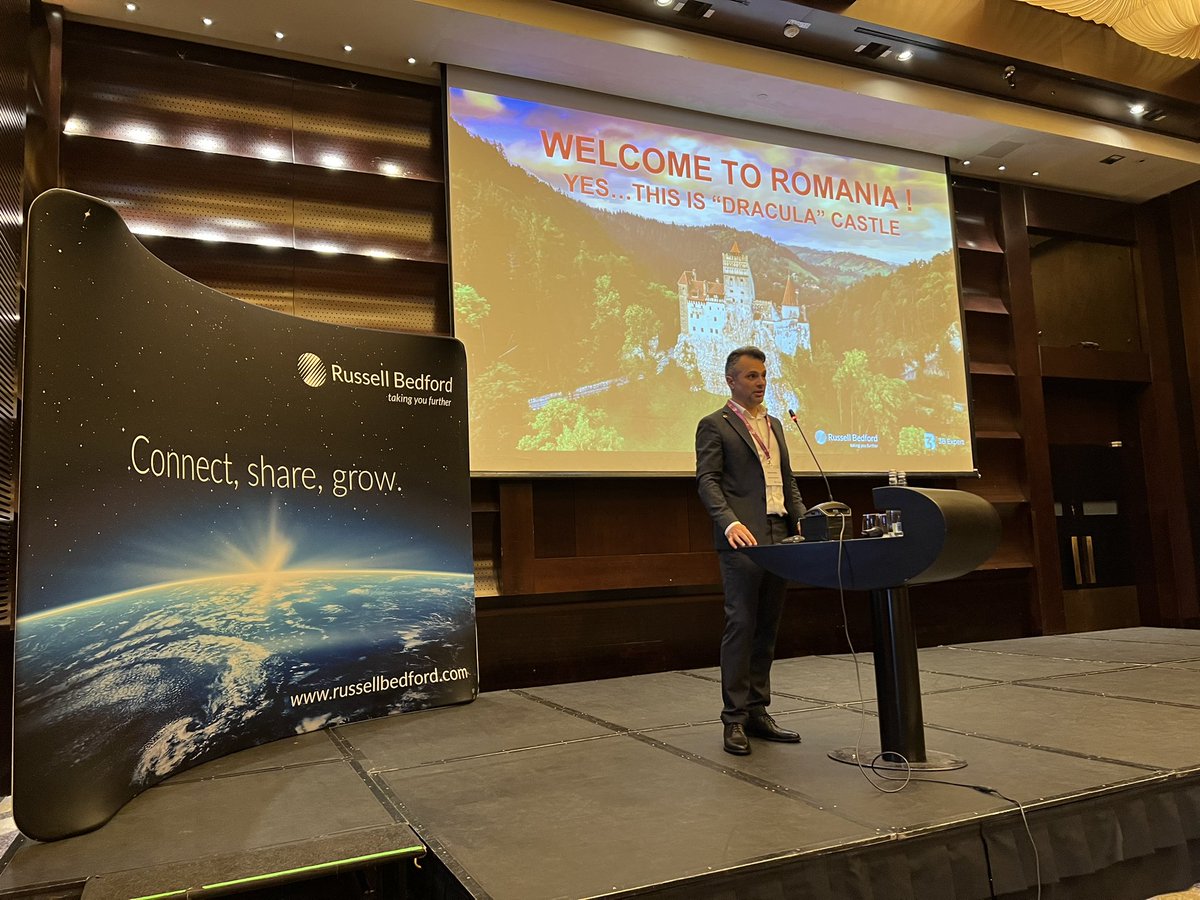 StephenHamlet1's tweet photo. First morning at @RussellBedford #EMEA &amp; #InternationalTax meeting. Fantastic to be in #Bucharest #Romania. Nice to hear presentations from my new #team members following welcome from #Global chair &amp; host #connectivity #collaboration #people #rbibucharest23 https://t.co/98b76zQSjo
