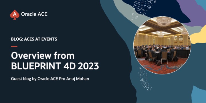 Oracle ACE Program (@oracleace) on Twitter photo Discover an overview from BLUEPRINT 4D 2023 written by Oracle ACE Pro <a href="/AnujMo/">Anuj Mohan</a>, where he shares his highlights from the event. He also mentions sessions from fellow ACEs, including <a href="/simonpane/">Simon Pane</a> & <a href="/OracleDBTuning/">Roger Cornejo</a>.
Read more 👉
social.ora.cl/6016OcOQi
<a href="/QuestUserGroup/">Quest Oracle Community</a>
#OracleACE Discover an overview from BLUEPRINT 4D 2023 written by Oracle ACE Pro <a href="/AnujMo/">Anuj Mohan</a>, where he shares his highlights from the event. He also mentions sessions from fellow ACEs, including <a href="/simonpane/">Simon Pane</a> & <a href="/OracleDBTuning/">Roger Cornejo</a>.
Read more 👉
social.ora.cl/6016OcOQi
<a href="/QuestUserGroup/">Quest Oracle Community</a>
#OracleACE