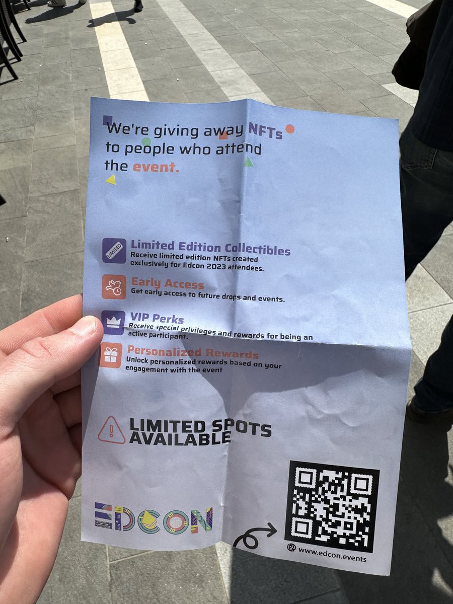 ⚠️ ATTENTION EDCON ATTENDEES ⚠️

🚫 Do not interact with these flyers! They are a SCAM. 

They are designed by an unaffiliated party to steal your funds.

Please be wary and keep your assets safe as you enjoy EDCON 2023 this year.