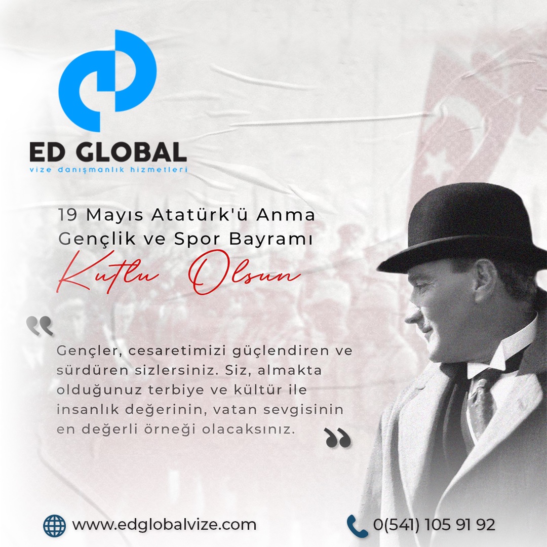 19 Mayıs Atatürk'ü Anma Gençlik ve Spor Bayramımız kutlu olsun! #19MayısGenclikveSporBayramı