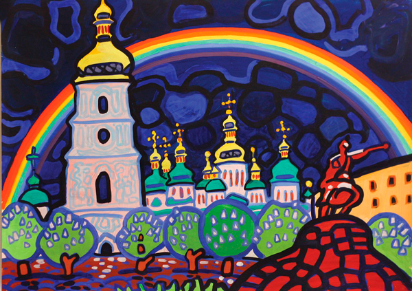 Beautiful Kyiv in May at work made by Yurii Khymych (1928-2003). He was a master of landscape painting. His paintings have a specific mood. This is Kyiv and St.Sophia Cathedral after thunder with a very bright light just after the rain. Very symbolic as of May 2023. 🌳🌈⛪️