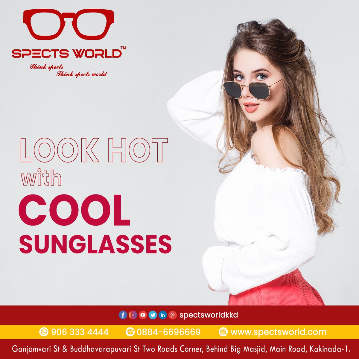 Look Hot With Cool Sunglasses!

#sunglasses
#sunglassesforkids #sunglassesforwomensunglasses #sunglassesformens #differentsunglasses #spectsworld #spectsworldinvijayawada #Eyes #Eye #eyecare #eyehealth #eyeproblems #eyediseases #EyeDoctors #eyehospital