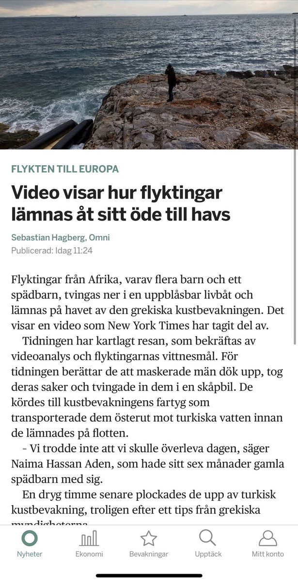 Ur-fucking-säkta… jag tävlar en del i segling, och t.o.m. under race pausar man tävlingen ifall det finns misstanke om personer i sjönöd och det är krav på att man bistår med ”safe haven” ombord. Och här lämnar grekiska KBV ut barn på en flotte för att dö på havet… 🤯