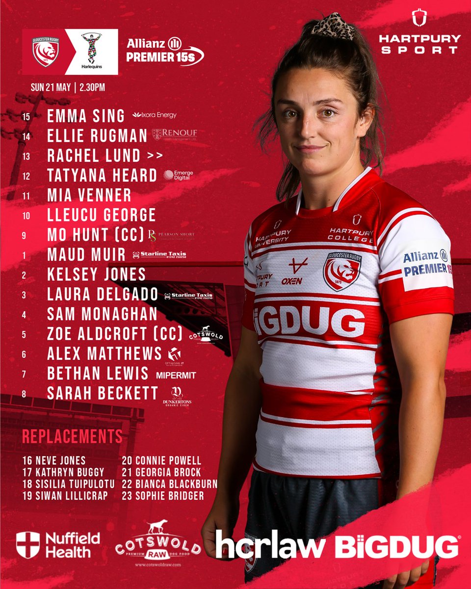 𝙏𝙚𝙖𝙢 𝙉𝙚𝙬𝙨. 🔢

There are some 𝗕𝗜𝗚 names in @Premier15s action at 'Holm on Sunday. 💪

📰 bit.ly/GHvQuinsTeam
🎟 bit.ly/GHvQuinsTickets

🤝 Teamsheet sponsored by @NuffieldHealth, @HCRlaw, @CotswoldRAW & @BiGDUG