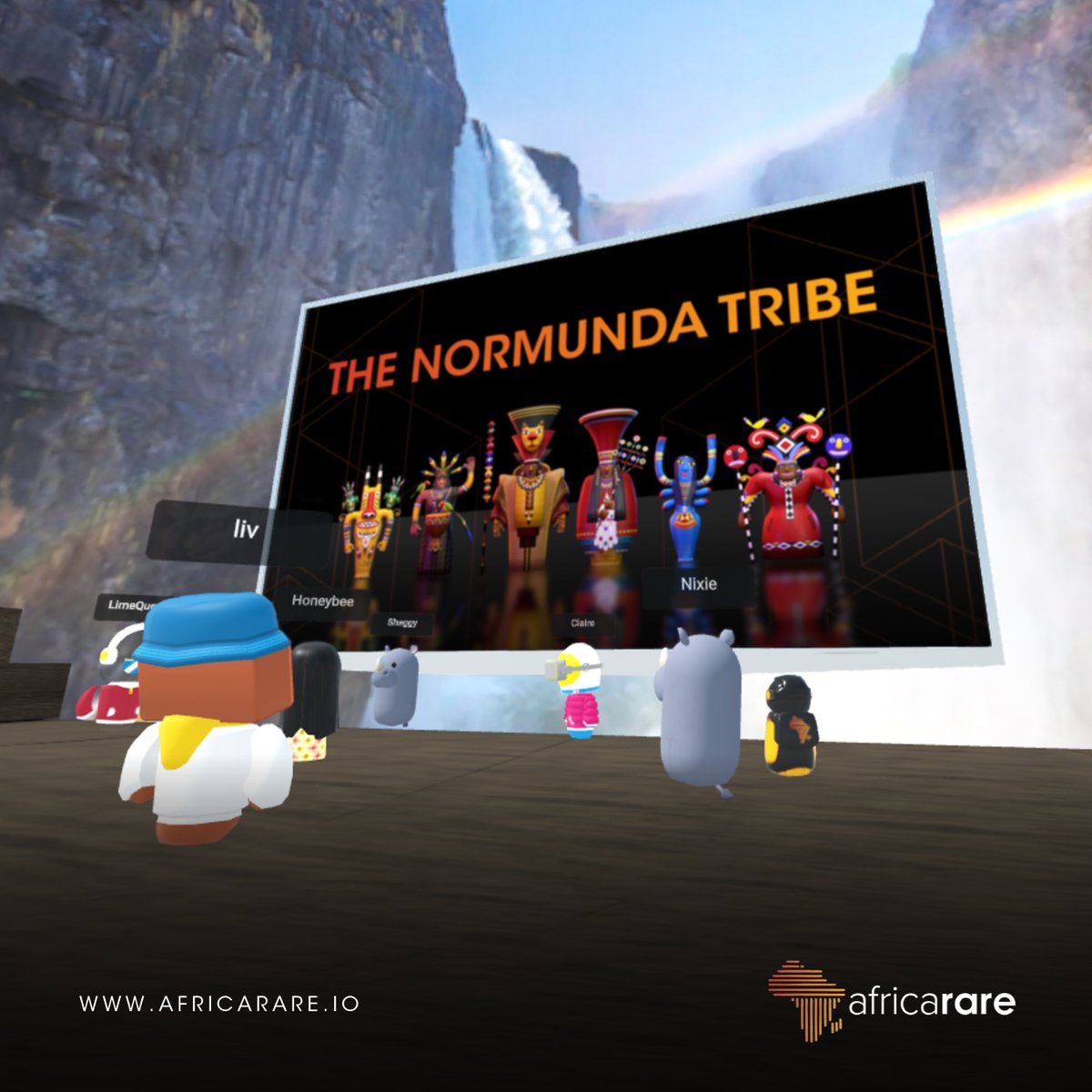 ☀️Morning catch up with the Normunda Tribe Royal Fam in the Vic Falls Meeting room!☕️

➡️ Great things coming - Have you tried out the meeting rooms in Ubuntuland? Set up your next Choose your location, avatar, connect your screen and enjoy!
africarare.io/meeting-rooms
🧡
#africarare