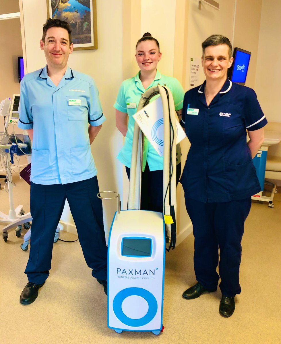 @scalpcooling Another wonderful end to a very busy week, the team at Nuffield, Derby @NuffieldHealth were chuffed to bits with their new #PSCS system - it was lovely to see Julie and the team again! Keep up the good work guys 🙌🏾💙 #changingthefaceofcancer #training #ukteam