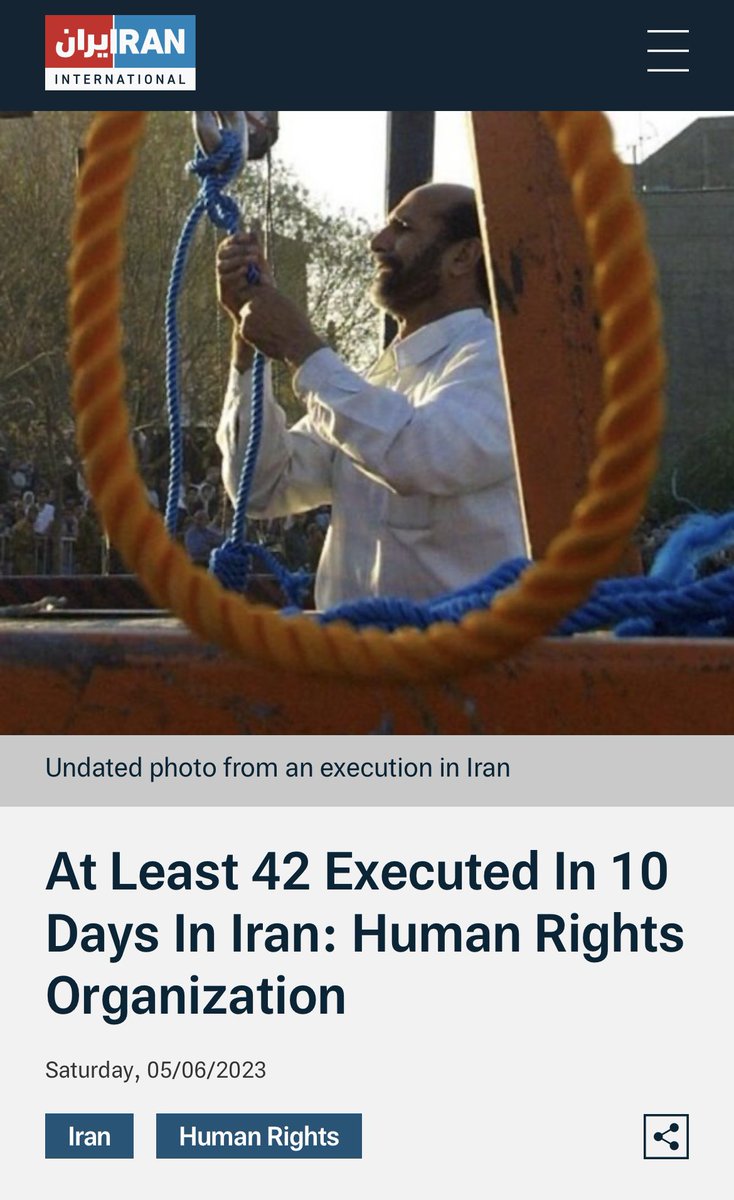 Islamiska republiken  har avrättat 42 personer under de senaste 10 dagarna.
Det är i genomsnitt en person ungefär var 6:e ​​timme. Va dessa människors röst. tinyurl.com/5s7mz4kn
