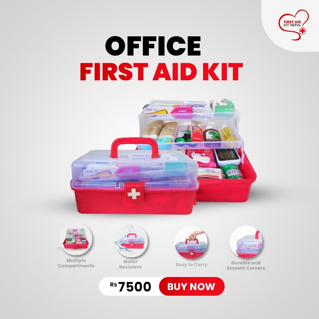 A first aid kit in the office assures employee safety and well-being and demonstrates a safety culture in the office. 
#firstaidkitnepal
#firstaid
#firstaider
#firstaidkit
#firstaidinnepal
#Firstaidsupplier
#firstaidkitdistributorinnepal
#firstfirstaidkitsellerinnepal