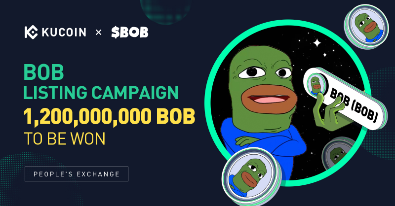kucoincom's tweet photo. 🎉Get ready for the $BOB Listing Campaign!🚀  

💰 Join us as we celebrate @BobEthToken $BOB listing on #KuCoin with a massive 1,200,000,000 $BOB prize pool! 

⏰10:00 on May 19, 2023 to 10:00 on May 26, 2023 (UTC) 

🥳Don't miss out!