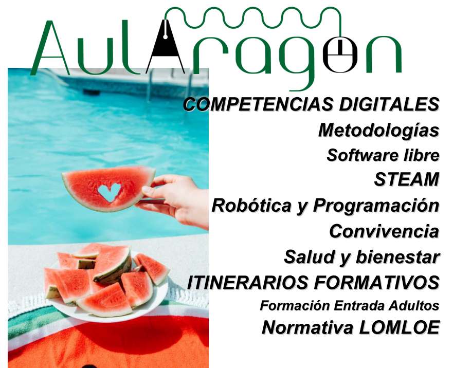 AULARAGON VERANO 23
Inscripción hasta el 4 de junio en doceo.catedu.es
Cursos online oficiales dirigido al profesorado
+info en catedu.es