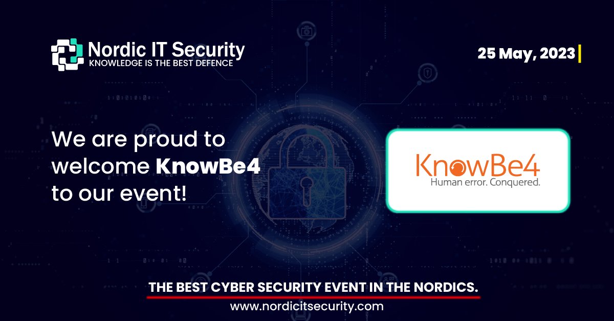 Visit <a href="/KnowBe4/">KnowBe4</a>  at Nordic IT Security to see how easy it is to train and phish your users!
nordicitsecurity.com/knowbe4/