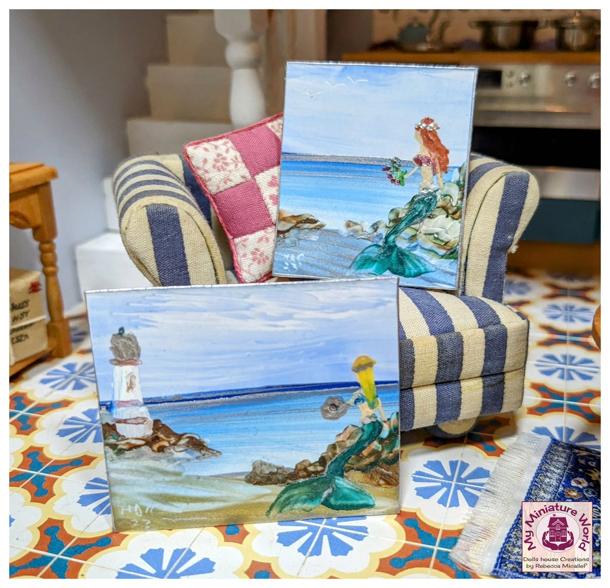 Today two beautiful Miniature Art In Wax paintings by Hazel arrived. Two beautiful Summer Mermaid Scene paintings. 

#artinwax #paintings #waxart #dollshouse #miniatures #miniaturist #summer #mermaids #tgifriday #tgif #friday #weekend #picoftheday #photooftheday #pictureoftheday