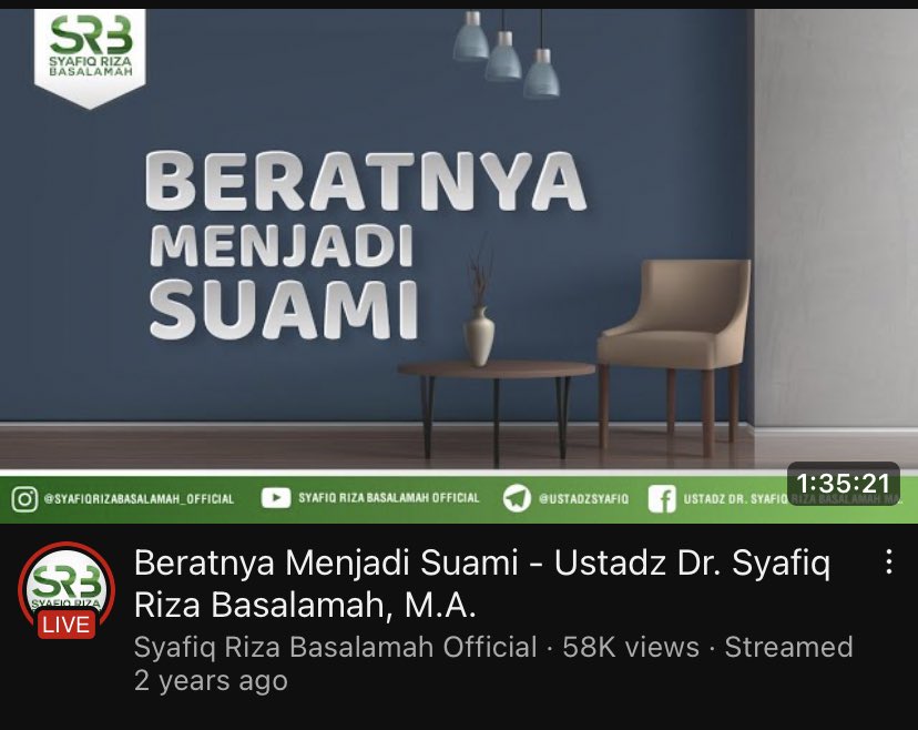 lilaccountz's tweet image. Gausa muluk2 ikut kajian pra nikah dech, w tantang u yg cowo muslim (mau udh nikah atau belum) dengerin + memahami salah satu ceramahnya ust Syafiq Riza Basalamah ttg suami yg ini ampe kelar. Klo bisa, w kasi 100 jempol minjem jempol tetangga sekomplek 👍