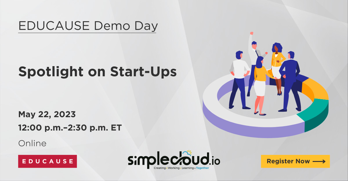 Few days left for an #EDUCAUSEDemoDay Spotlight on Start-Ups, where @SimpleCloud will be presented. Join us May 22 from 12pm–2:30pm. Learn more and register for free 👉 hubs.la/Q01Q8s360
#EDUCAUSE #virtualization #simplecloud #higheducation #education