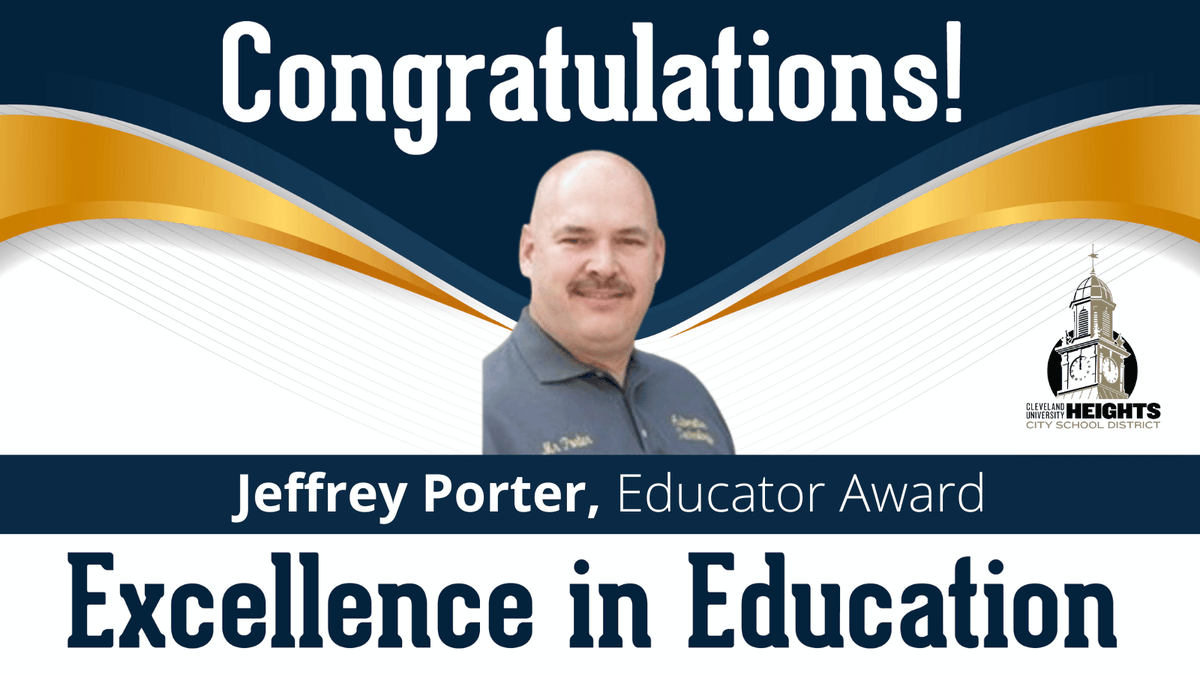 Congratulations, @CHUHSchools Jeffrey Porter for receiving the 2023 ESC and @SSTRegion3 Excellence in Education Educator Award. Thank you for making a difference in your school and community! #ESCNortheastOhio
