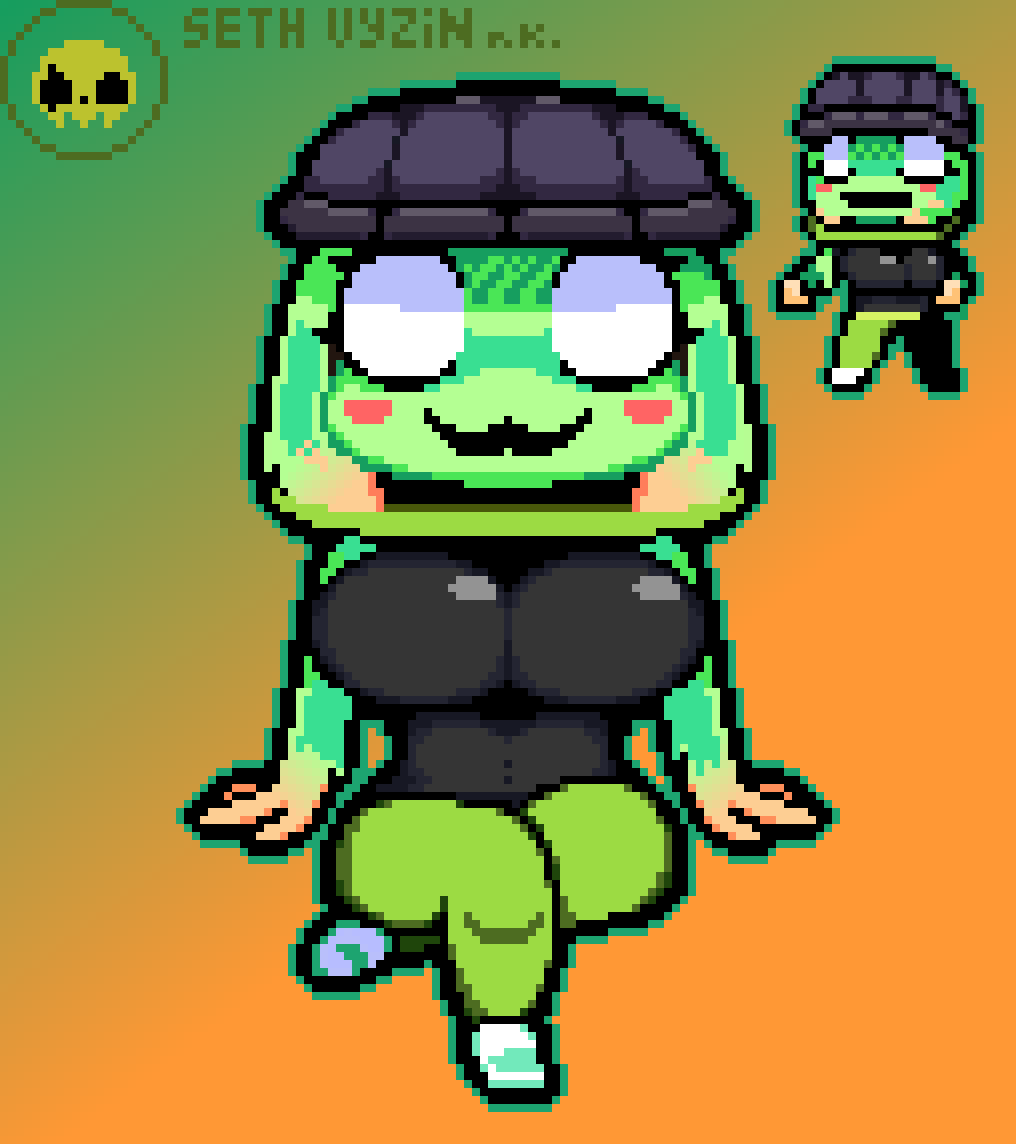 SethJynbzz's tweet photo. an alternate version of my girl sally in her slime transformation #pixelart #pixelartist #artist #ArtistOnTwitter #slimegirl https://t.co/p4t5EK2wmR