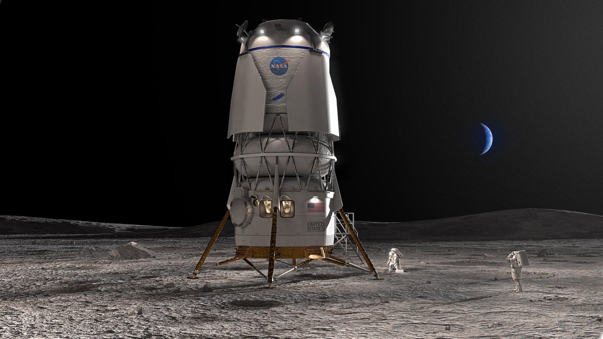 We selected @BlueOrigin to develop the human landing system for the #Artemis V mission. This component for deep space transportation will help us in our goal of sending astronauts to the surface of the Moon and returning them home safely: go.nasa.gov/3Mn3QQU
