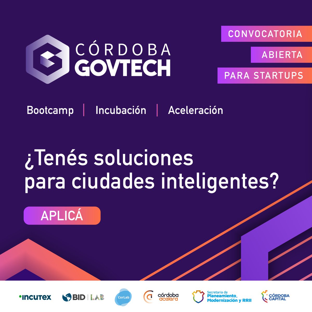 🚀 ¡Llevá tu emprendimiento al siguiente nivel con #CordobaGovTech! 💡💻 Aplicá a este programa de <a href="/incutex/">Incutex</a>  impulsado por la <a href="/MuniCba/">Municipalidad de Córdoba</a> y <a href="/IDB_Lab/">IDB Lab</a> y descubrí cómo hacer de nuestra ciudad un lugar más inteligente, inclusivo y sostenible.