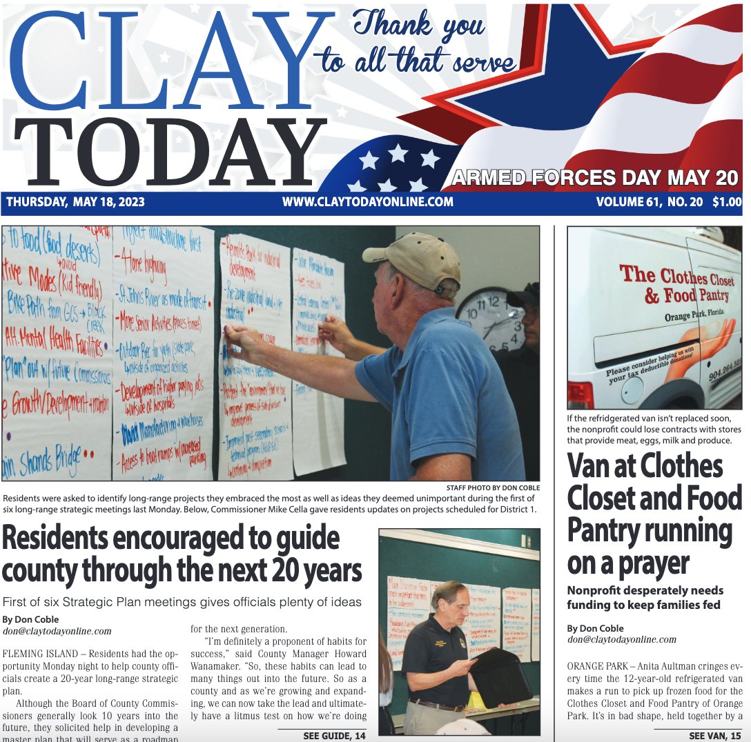 ClayTodayOMG's tweet photo. 📰📰 The cover of the Thursday, May 18 edition of the Clay Today is 🔥off the press. Head to https://t.co/b3Ipy4raZD or a paper stand location near you to grab the latest and greatest local news before it's too late ‼️‼️. 📰📰

#ClayToday
#OsteenMediaGroup
#LocalSource https://t.co/EQylNtqkcc