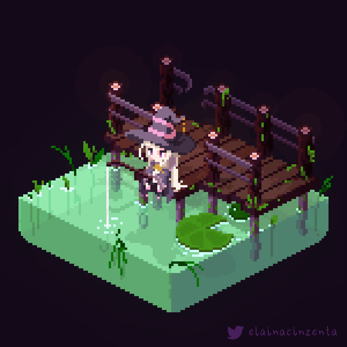 elainacinzenta's tweet photo. first post here! 

#魔女の旅々 #WanderingWitch 
#pixelart #aseprite https://t.co/9MF0UcKRoJ