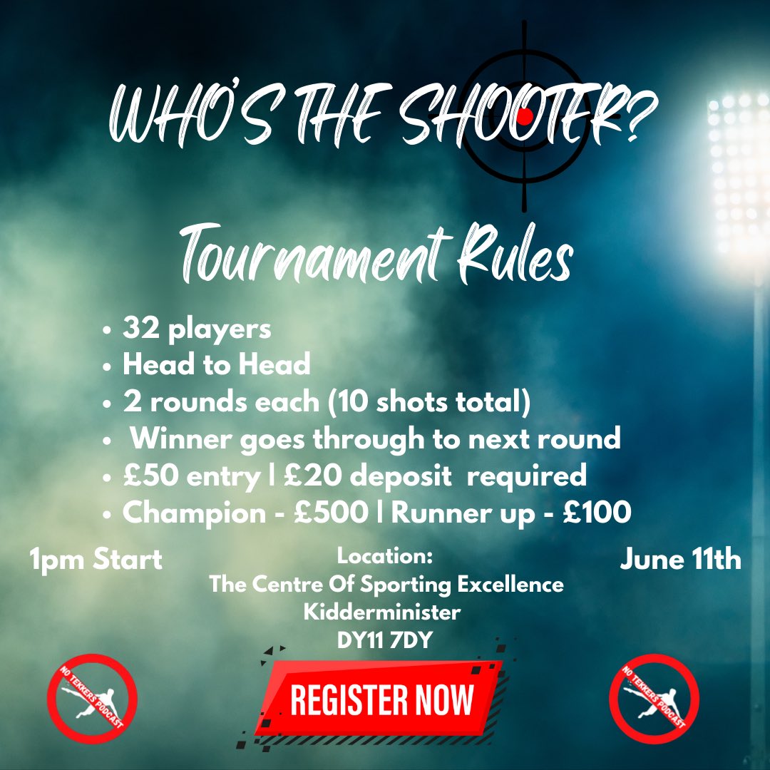 You asked for it… we delivered!!! 😎 #WhosTheShooter Tournament Sign Ups are now LIVE 📣📣 📣 Limited spaces so register now!  - forms.gle/JTw6DyvTpcYyXs…

Full size goals and pro keepers!!!

Have you got what it takes??? #WhosTheShooter