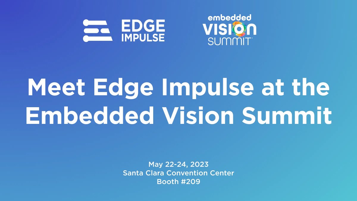 Talks by <a href="/janjongboom/">Jan Jongboom</a> and Amir Sherman, a workshop with <a href="/ShawnHymel/">Shawn Hymel</a> and <a href="/jennymplunkett/">Jenny (Plunkett) Speelman</a>, and partner demos featuring <a href="/RenesasGlobal/">Renesas Electronics</a>, <a href="/BrainChip_inc/">BrainChip</a>, <a href="/SonyDevWorld/">Sony - Developer World</a>, <a href="/TXInstruments/">Texas Instruments</a>, and <a href="/lexmark/">Lexmark</a> are just some of the things we have in store for #EVS23! bit.ly/3McFKIv
