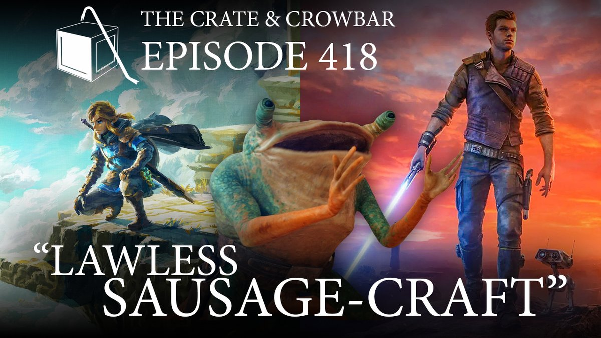 418! Chris, Jamie and Marsh commit goblin puzzlecrimes in the high-altitude sandbox of The Legend of Zelda: Tears of a Kingdom, and exchange gems for beards in the thoroughly-explained yurts of Jedi: Survivor. 

crateandcrowbar.com/2023/05/19/epi…