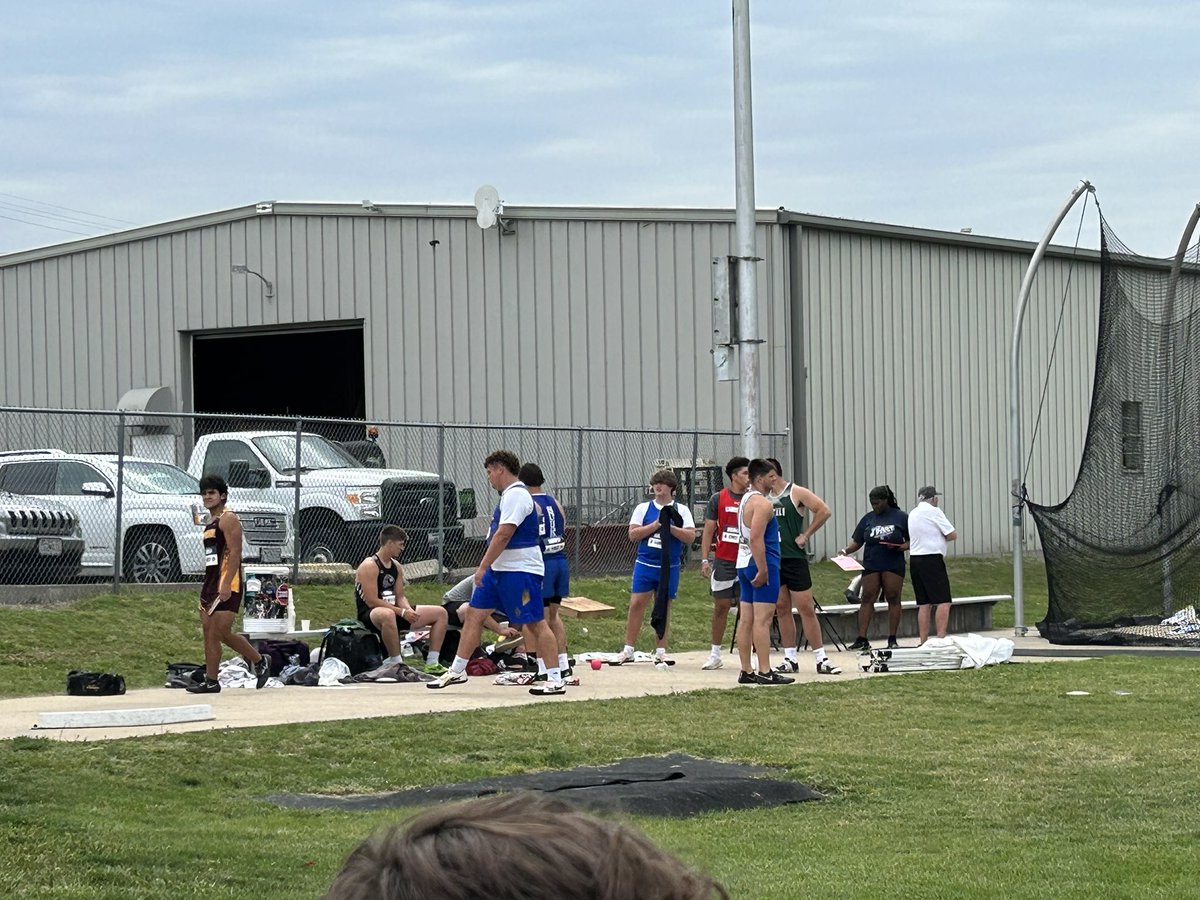 Konner Armstrong and Carter McCabe are preparing to compete in the class 2 boys discus!