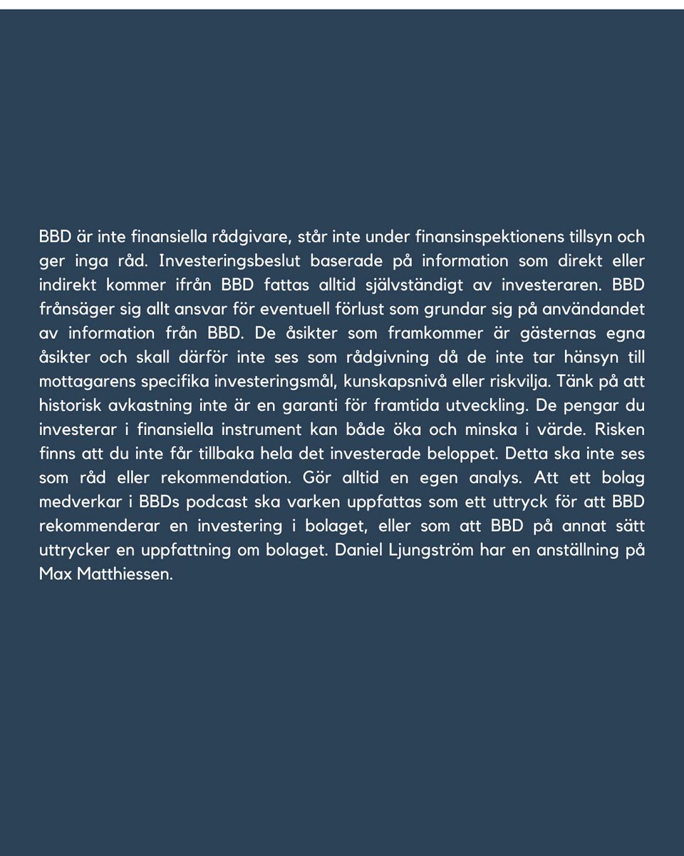 Hörrni,
Veckans podd. Enligt veckans gäster är aktier en vintersport. Länk👇👇👇

open.spotify.com/episode/5LBYAE…

Trevlig helg!