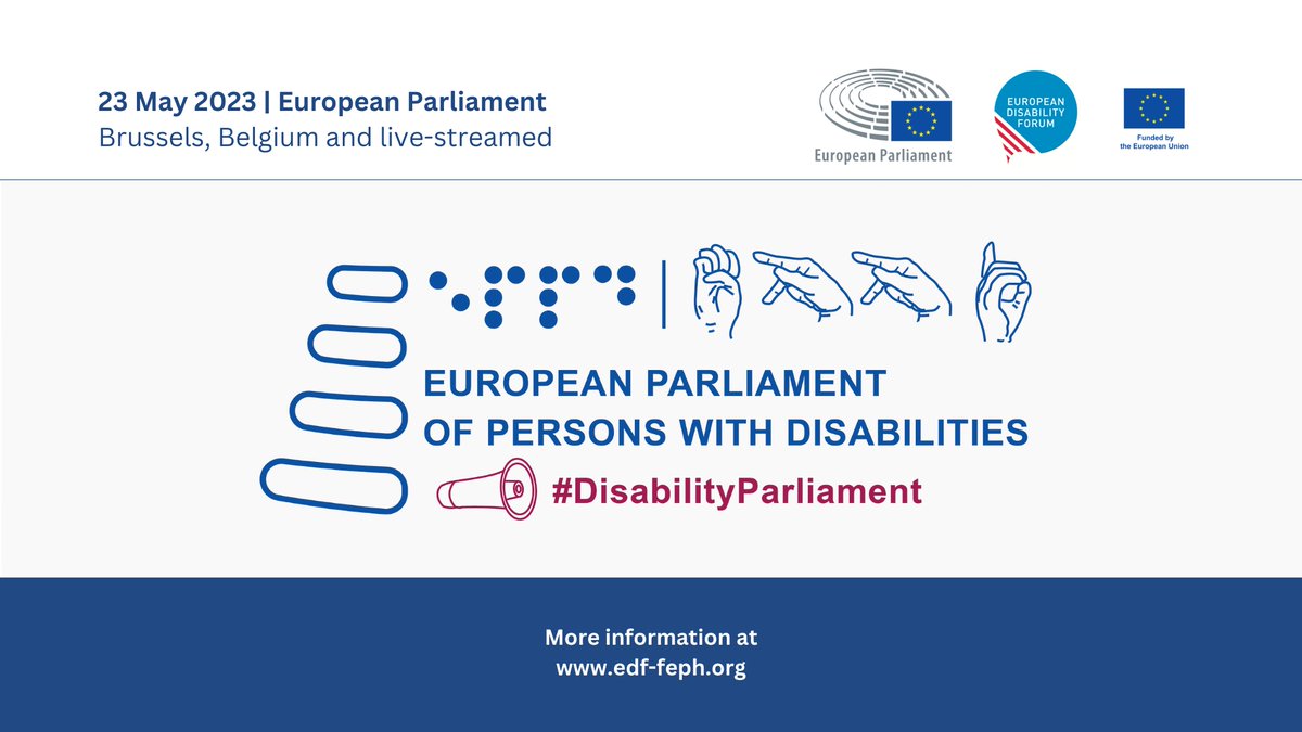 MyEDF's tweet photo. Tomorrow, the @Europarl_EN will host the #DisabilityParliament together with us.
Here is all you need to know: https://t.co/P4stWsaEyM https://t.co/ZVMPOk1N86