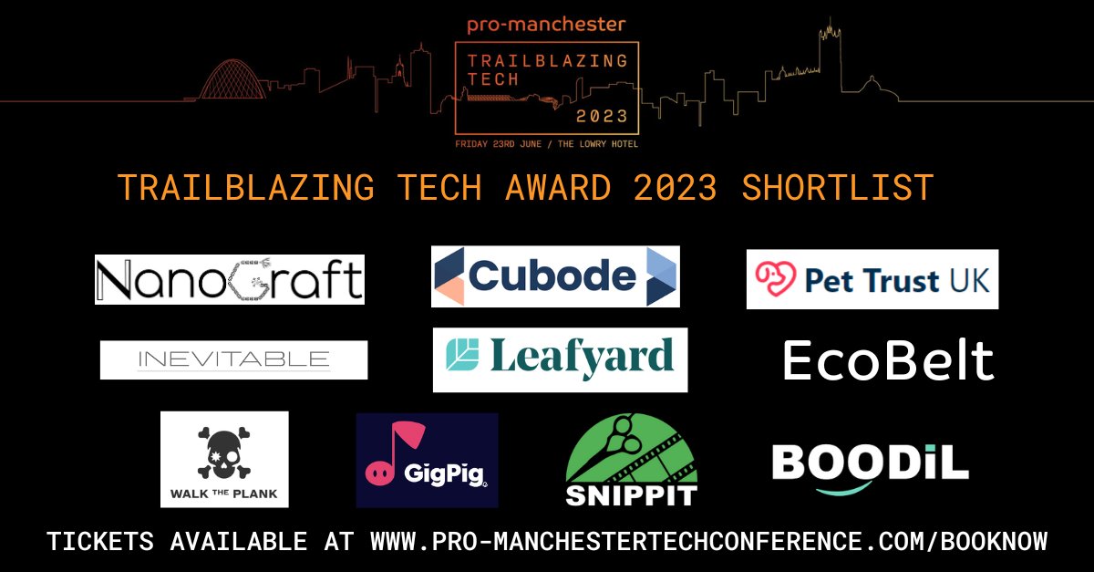 It gives us great pleasure to announce that we have been shortlisted for @promanchester's Trailblazing Tech Award 2023! 🎉🏆 #TTech23