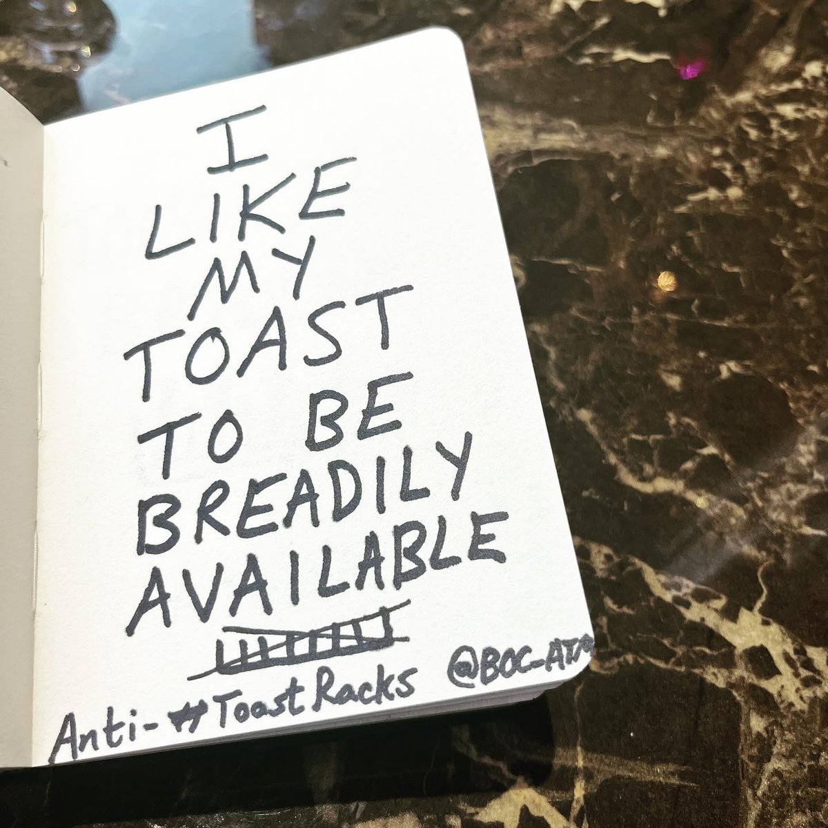 BOC_ATM's tweet photo. A few posters campaigning AGAINST #ToastRacks in response to today’s @oneminutebriefs challenge. https://t.co/80YvpAYkfN