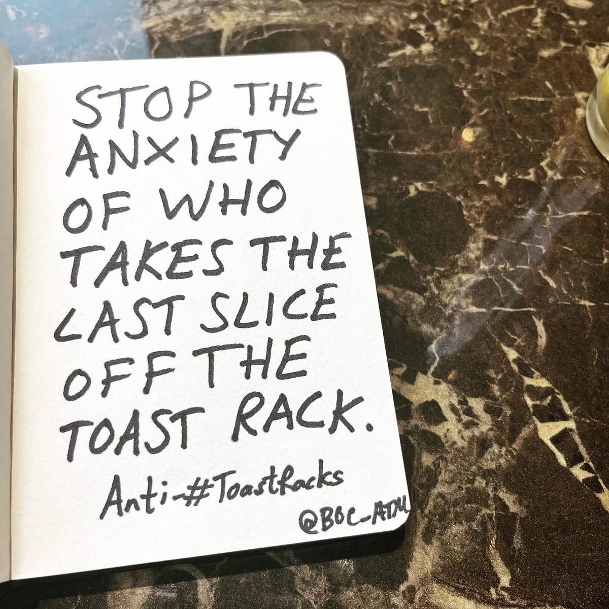BOC_ATM's tweet photo. A few posters campaigning AGAINST #ToastRacks in response to today’s @oneminutebriefs challenge. https://t.co/80YvpAYkfN