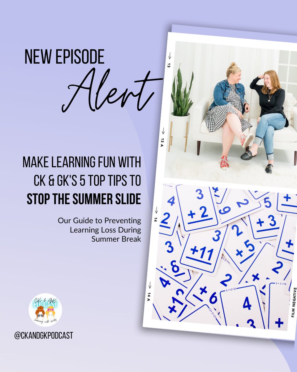 CKandGKPodcast's tweet image. Bored kids in the summertime? No thank you! Tune in to CK &amp;amp; GK&apos;s latest episode for tips on avoiding summer learning loss and making education fun for your little ones. &amp;gt;&amp;gt;&amp;gt; pod.link/1600435714

#SummerLearningLoss #SummerSlide #SummerSlump #CKandGKPodcast